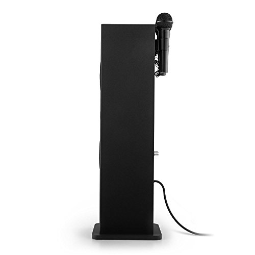 auna Karaboom Lautsprecher Karaoke Anlage Kinder Karaoke Set mit 2 Mikrofone (USB-Player, Smartphone Handy Bluetooth Streaming, mit UKW-Radio) schwarz - 1