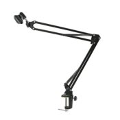 Foxnovo Dauerhafte Rundfunk Studio Mikrofon Mic Aussetzung Boom Scissor Arm Ständer (schwarz) - 1