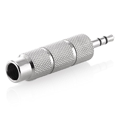 deleyCON 6,35mm Klinken-Buchse zu 3,5mm Klinken-Stecker – Audio Adapter – Stereo – METALL