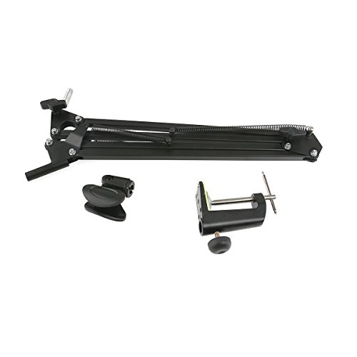 Foxnovo Dauerhafte Rundfunk Studio Mikrofon Mic Aussetzung Boom Scissor Arm Ständer (schwarz) - 1