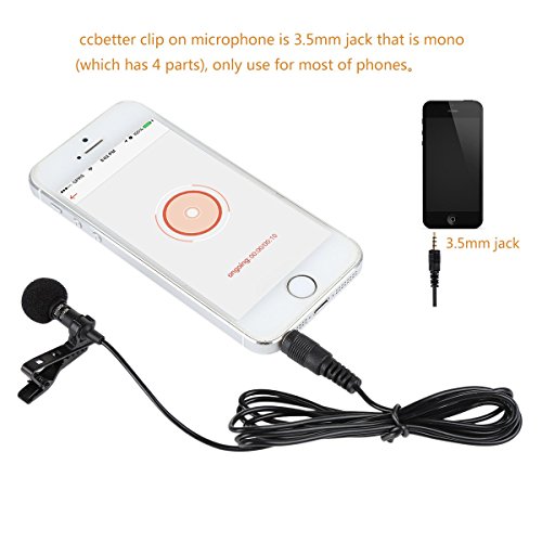 Mikrofon für Smartphone, Omnidirectional Kondensator-Mikrofon für iPhone & Android Smartphone, Laptop Macbook, iPad, iPod Touch mit Lavalier Lapel - 7