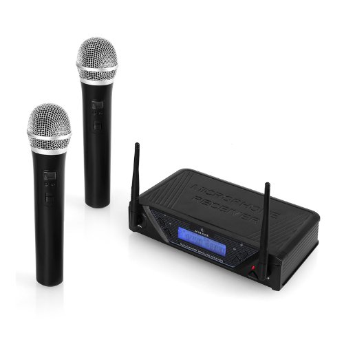 Malone UHF-450 Duo1 2-Kanal UHF-Funkmikrofon-Set (2 dynamische Handmikrofone, inkl. Transportkoffer, XLR- und den 6,3mm-Klinke-Ausgänge) schwarz - 1