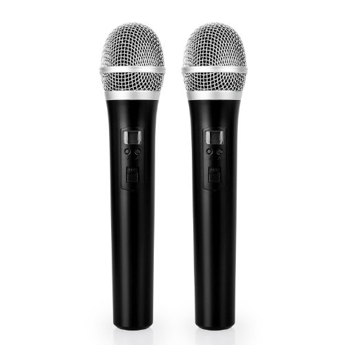 Malone UHF-450 Duo1 2-Kanal UHF-Funkmikrofon-Set (2 dynamische Handmikrofone, inkl. Transportkoffer, XLR- und den 6,3mm-Klinke-Ausgänge) schwarz - 1