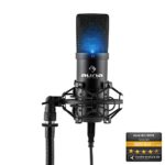 Auna MIC-900B-USB Kondensator Mikrofon für Studio-Aufnahmen inkl. Spinne mit blauer LED-Beleuchtung (16mm Kapsel, Nierencharakteristik, 320Hz - 18KHz, Plug & Play) schwarz - 1