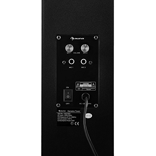 auna Karaboom Lautsprecher Karaoke Anlage Kinder Karaoke Set mit 2 Mikrofone (USB-Player, Smartphone Handy Bluetooth Streaming, mit UKW-Radio) schwarz - 1