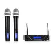 Malone UHF-450 Duo1 2-Kanal UHF-Funkmikrofon-Set (2 dynamische Handmikrofone, inkl. Transportkoffer, XLR- und den 6,3mm-Klinke-Ausgänge) schwarz - 1