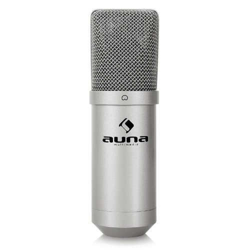 Auna MIC-900S USB Kondensator Mikrofon für Studio-Aufnahmen inkl. Spinne (16mm Kapsel, Nierencharakteristik, 320Hz - 18KHz) silber - 1