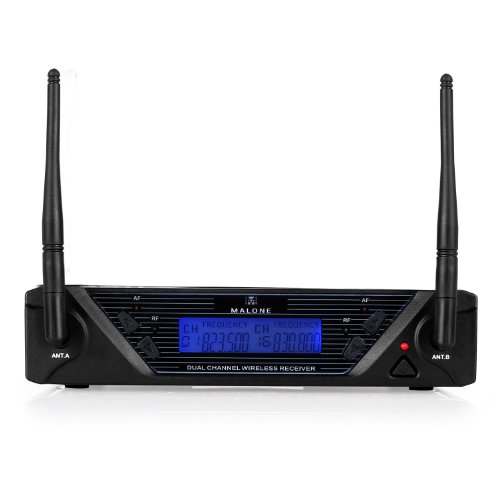 Malone UHF-450 Duo1 2-Kanal UHF-Funkmikrofon-Set (2 dynamische Handmikrofone, inkl. Transportkoffer, XLR- und den 6,3mm-Klinke-Ausgänge) schwarz - 1