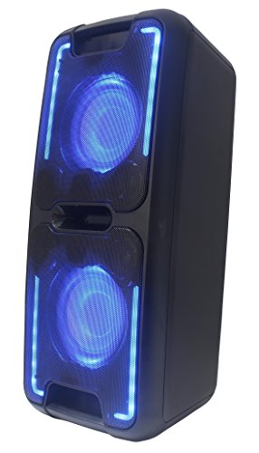 Reflexion PS08BT DJ Karaoke PA-Anlage, mobil mit Akku und Lichteffekten (Bluetooth, USB, AUX, Mikrofon, 480 Watt), schwarz